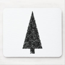 Stylish Christmas Tree. Black and White. Mousepads