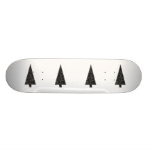 Stylish Christmas Tree. Black and White. Skate Board Deck