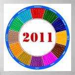 Stylish Circular 2011 Calendar posters