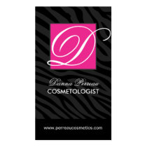 Stylish Cosmetologist Zebra Print Business Cards