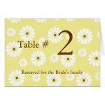Stylish Daisies Wedding Table Number Card