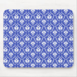 Stylish damask pattern. Blue and white. Custom mousepads