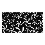 Stylish elegant black and white floral design. photo card
