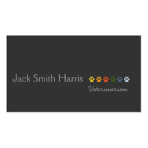 Stylish Elegant Pretty Coloured Paws Business Card