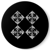 Stylish Floral Design. Grey, Black, White. Buttons