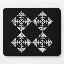 Stylish Floral Design. Grey, Black, White. Mouse Mats
