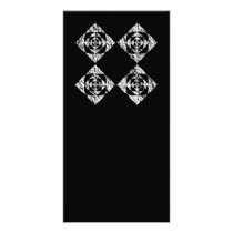 Stylish Floral Design. Grey, Black, White. Photo Card Template