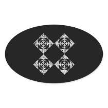 Stylish Floral Design. Grey, Black, White. Sticker