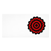 Stylish Flower in Black and Dark Red. Photo Cards