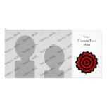 Stylish Flower in Black and Dark Red. Personalized Photo Card