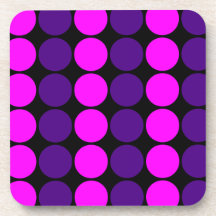 Stylish Gifts for Girls : Pink & Purple Polka Dots Beverage Coaster