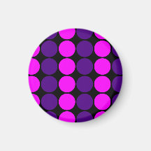 Stylish Gifts for Girls : Pink & Purple Polka Dots Refrigerator Magnet