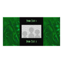 Stylish Green Abstract Art Design. Fractal. Personalized Photo Card