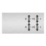 Stylish Grey, Black and White Flowers. Custom photo cards