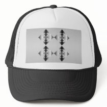 Stylish Grey, Black and White Flowers. Hat
