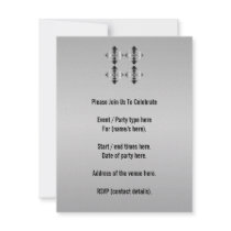 Stylish Grey, Black and White Flowers. Custom Invites