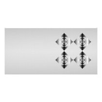 Stylish Grey, Black and White Flowers. Picture Card
