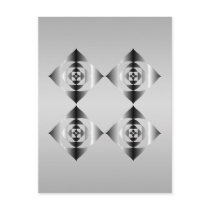 Stylish Grey, Black and White Flowers. Postcard