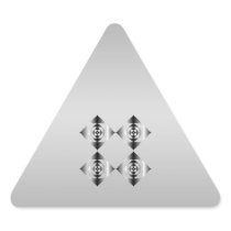 Stylish Grey, Black and White Flowers. Triangle Sticker
