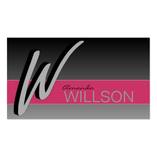 Stylish Initial W business cards