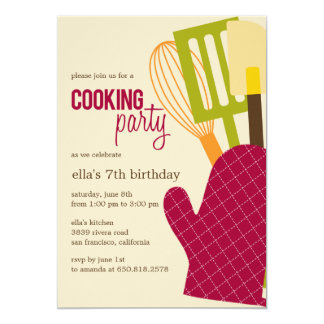 Cooking Birthday Party Invitations &amp; Announcements | Zazzle.co.uk