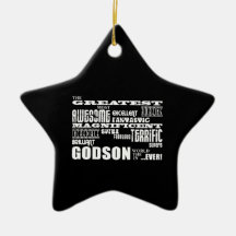 Stylish Modern & Fun Godsons : Greatest Godson Christmas Tree Ornament
