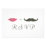 Stylish Moustache and Lips RSVP Invitation