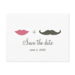 Stylish Mustache and Lips Save the Date postcards