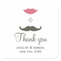 Stylish Mustache and Lips Wedding Favor stickers