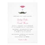 Stylish Mustache and Lips Wedding Custom Invitations