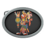stylish ornate Mayan indian warrior Belt Buckles