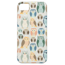 Stylish Owl Pattern- complementary colours iPhone 5 Cases