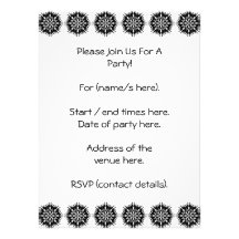 Stylish Pattern. Black and White. Personalized Invite