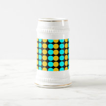 Stylish Patterns for Her : Gold & Cyan Polka Dots Mug