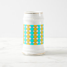 Stylish Patterns for Her : Gold & Cyan Polka Dots Coffee Mugs