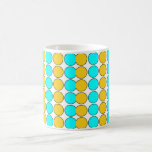 Stylish Patterns for Her : Gold & Cyan Polka Dots Coffee Mugs