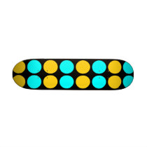 Stylish Patterns for Her : Gold & Cyan Polka Dots Skate Board Deck