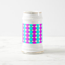 Stylish Patterns for Her : Pink & Cyan Polka Dots Coffee Mugs