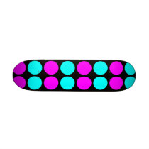 Stylish Patterns for Her : Pink & Cyan Polka Dots Skateboard Deck