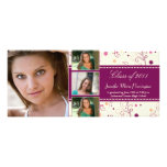 Stylish purple 4 photo graduation announcement