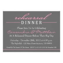 Stylish Rehearsal Dinner Invitations (Pink)