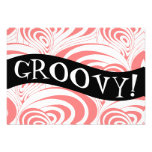 Stylish Retro Coral Galaxy Swirl Groovy Invitation