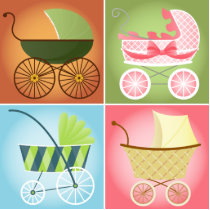 Stylish Strollers Sculpture Photo Cutout