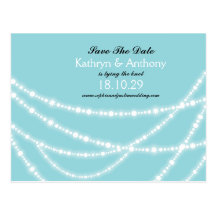 Stylish Winter Sparkles Glow Save The Date Photo Post Card