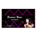 Stylish Woman with Makeup Brush Business Cards business cards