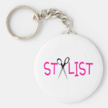 Stylist Pink with Scissors Keychains