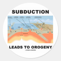 Subduction Leads To Orogeny (Geology Humour) Sticker