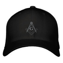 Subdued Embroidered Square and Compass Ballcap Baseball Cap