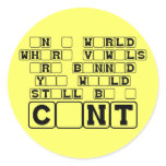 Subtle and offensive slogan stickers