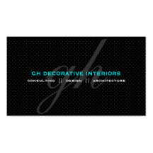 Subtle Polka Dots Initials Business Card